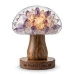 Verdant Living Amethyst Crystal Terrarium Mushroom Table Lamp